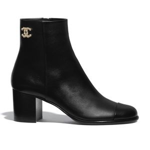 Chanel Calfskin Ankle Boots Black